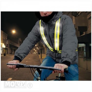 Gele Reflecterende X-Belt voor wandelen, fietsen en hardlopen