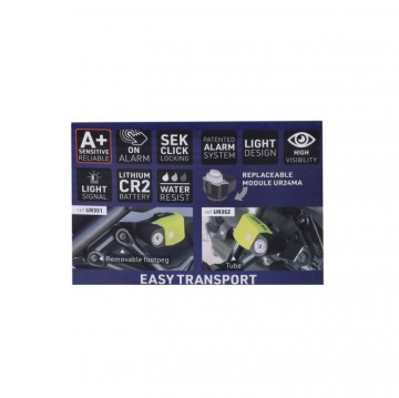 URBAN SECURITY UR6 Alarm+Warning Disc Lock Zwart/Geel